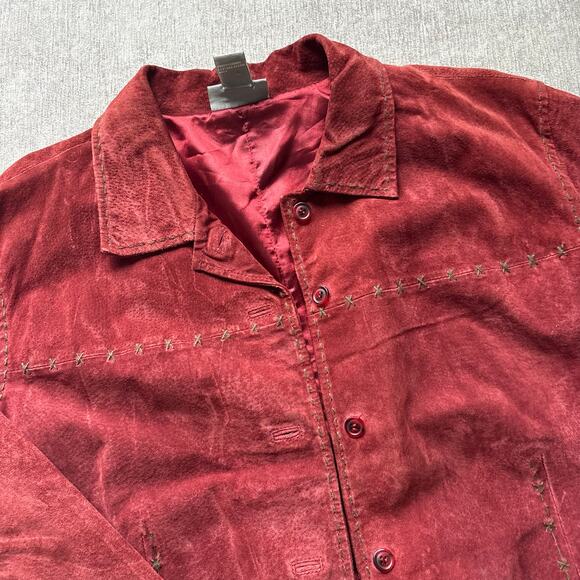 Red Suede Leather Jacket - Picture 2 of 6